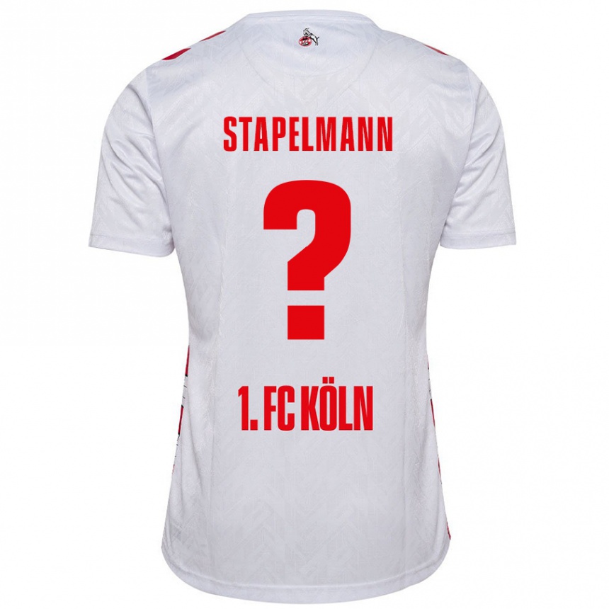 Kids Football Luis Stapelmann #0 White Red Home Jersey 2024/25 T-Shirt Uk