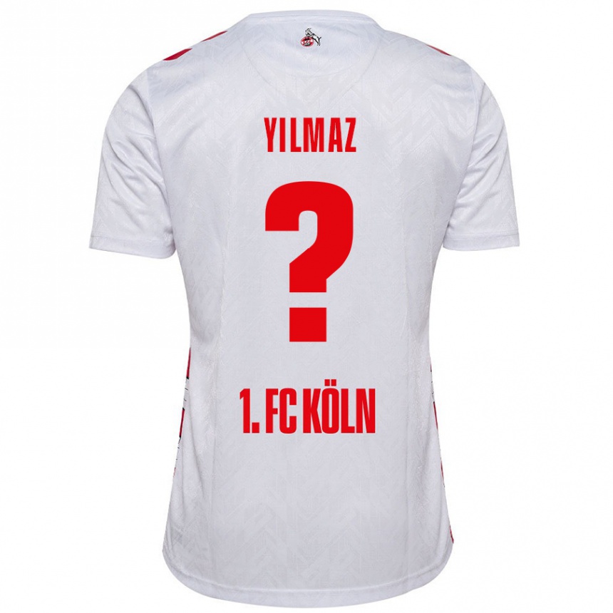 Kids Football Abdul-Malik Yilmaz #0 White Red Home Jersey 2024/25 T-Shirt Uk