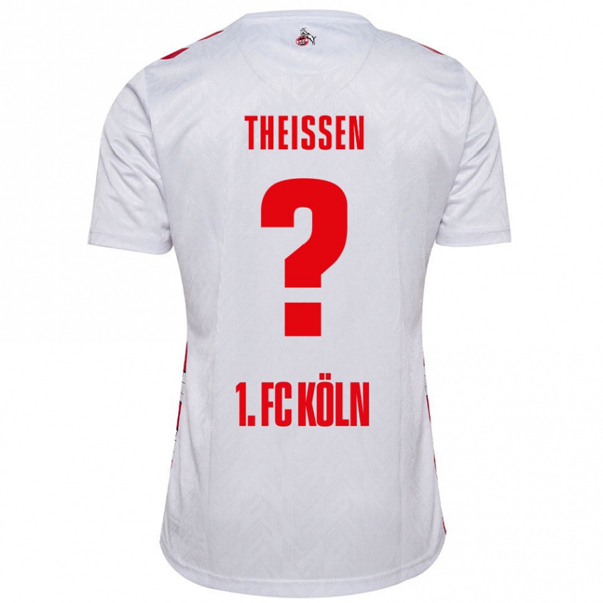 Kids Football Jarun Theißen #0 White Red Home Jersey 2024/25 T-Shirt Uk