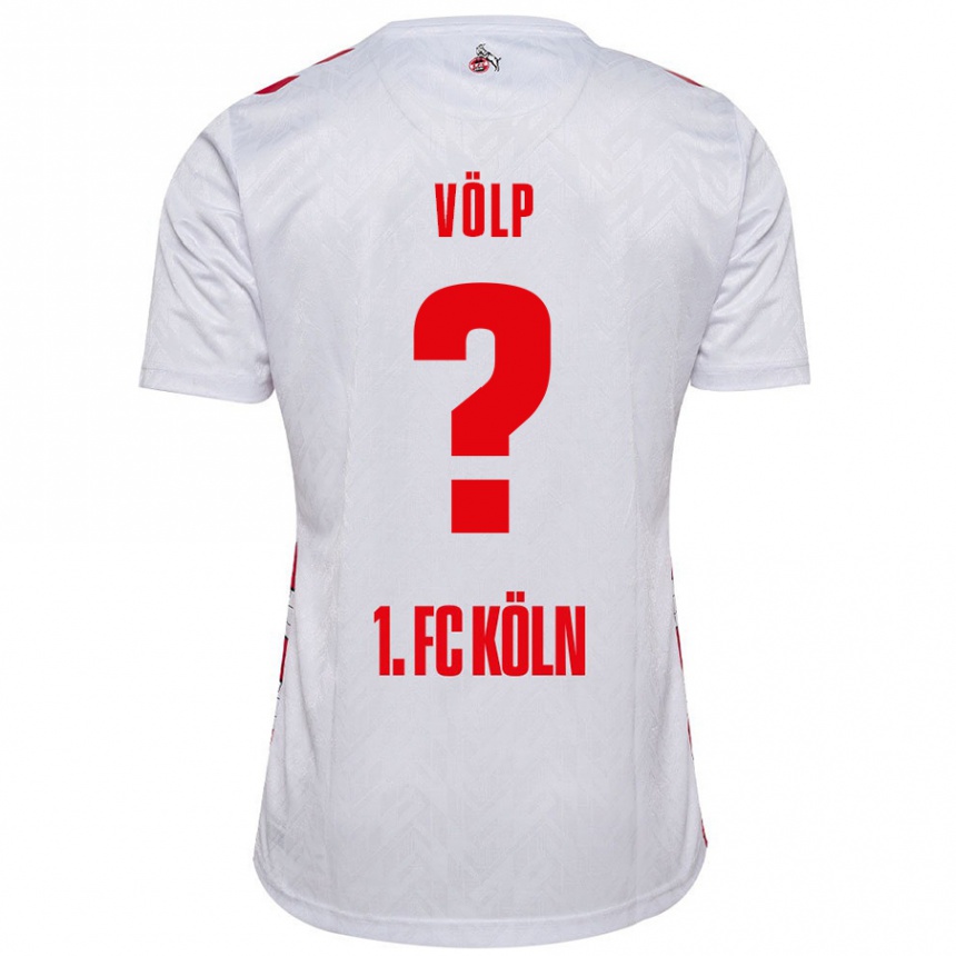 Kids Football Lennard Völp #0 White Red Home Jersey 2024/25 T-Shirt Uk