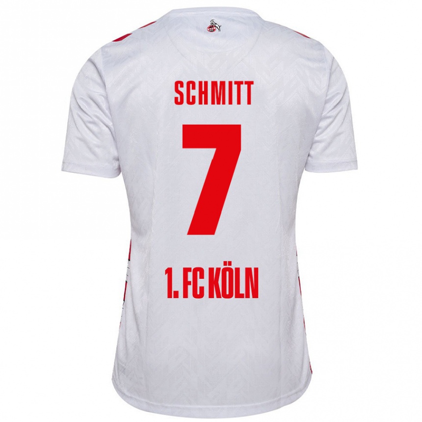 Kids Football Oliver Schmitt #7 White Red Home Jersey 2024/25 T-Shirt Uk