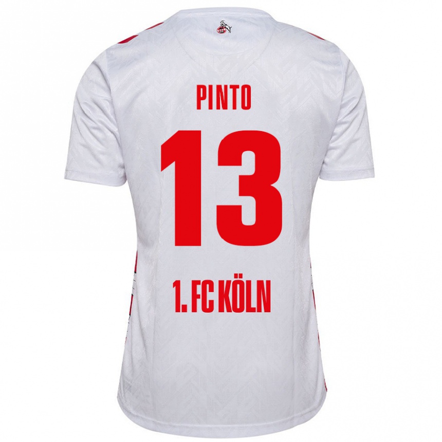 Kids Football João Pinto #13 White Red Home Jersey 2024/25 T-Shirt Uk