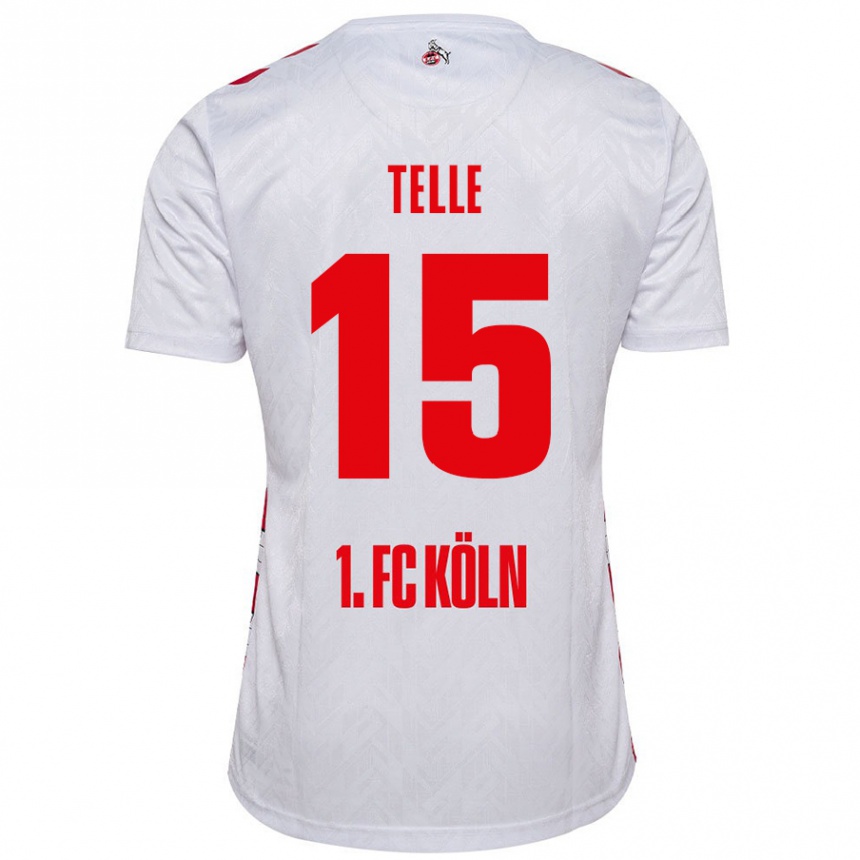 Kids Football Neo Telle #15 White Red Home Jersey 2024/25 T-Shirt Uk