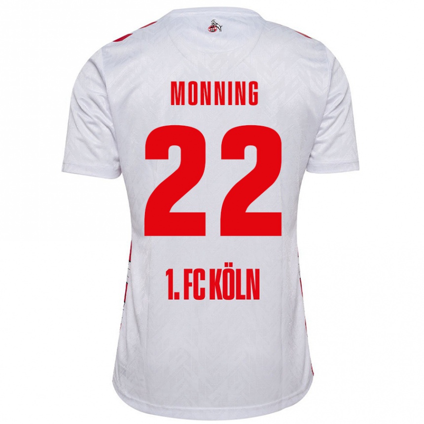 Kids Football Marlon Monning #22 White Red Home Jersey 2024/25 T-Shirt Uk