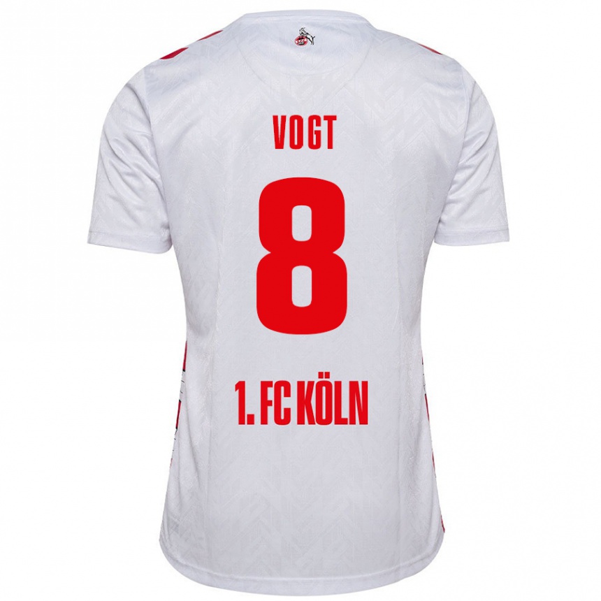 Kids Football Laura Vogt #8 White Red Home Jersey 2024/25 T-Shirt Uk