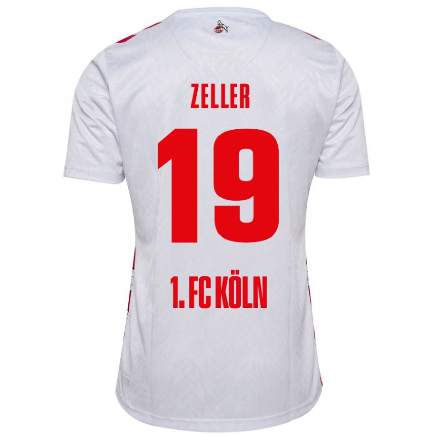 Kids Football Dóra Zeller #19 White Red Home Jersey 2024/25 T-Shirt Uk