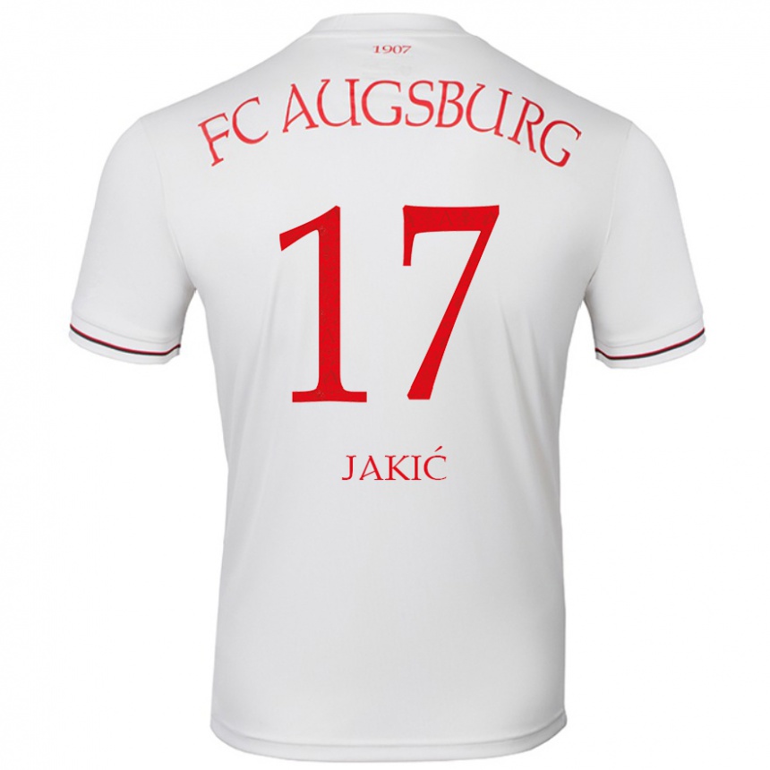 Kids Football Kristijan Jakic #17 White Home Jersey 2024/25 T-Shirt Uk