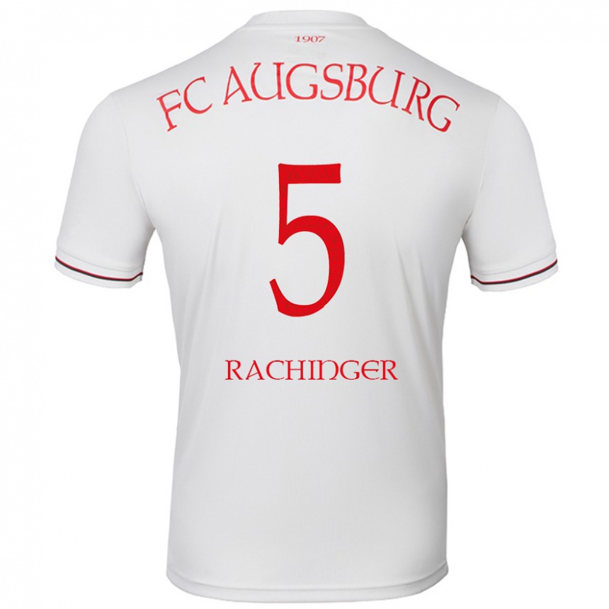 Kids Football Lorenz Rachinger #5 White Home Jersey 2024/25 T-Shirt Uk