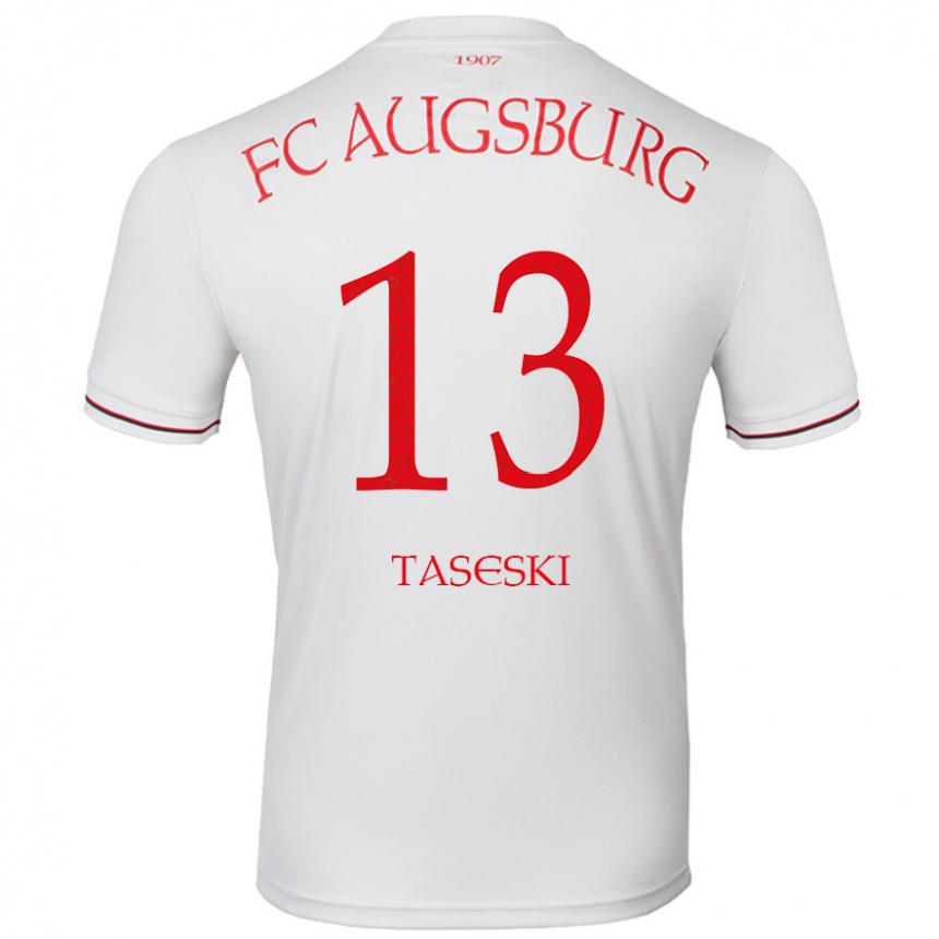 Kids Football Kristijan Taseski #13 White Home Jersey 2024/25 T-Shirt Uk