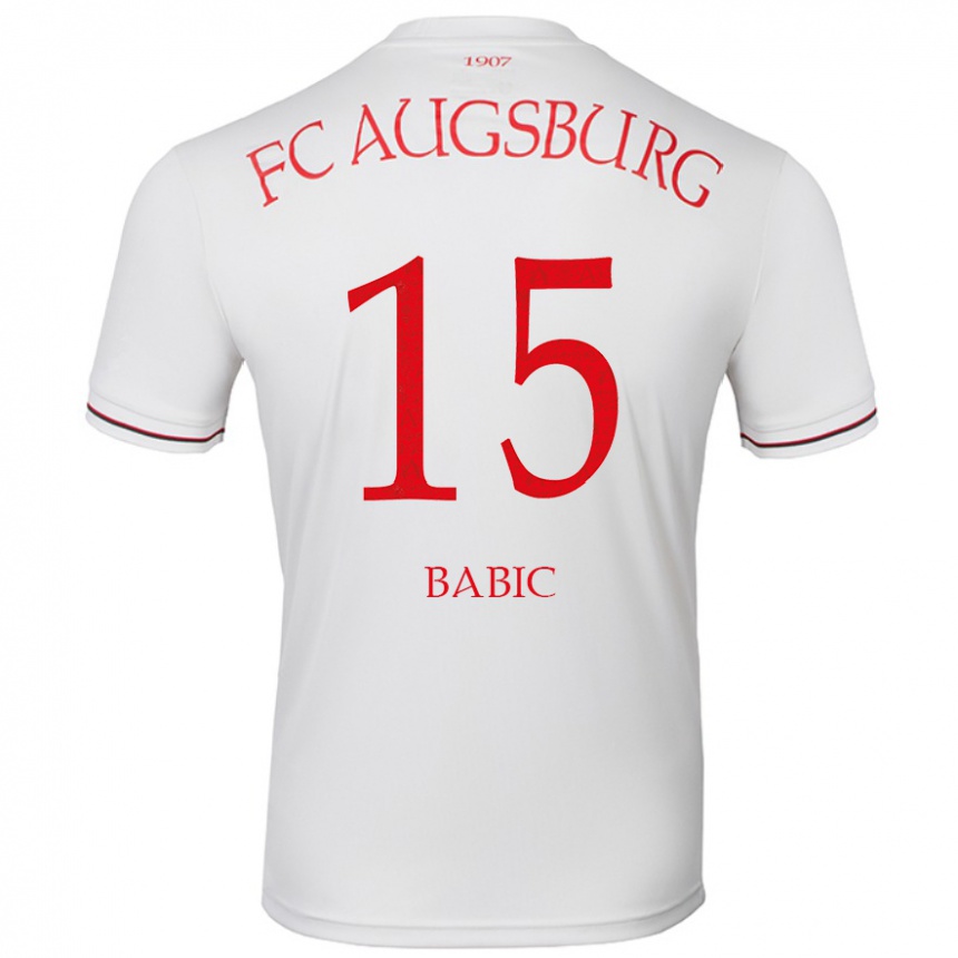 Kids Football David Babic #15 White Home Jersey 2024/25 T-Shirt Uk