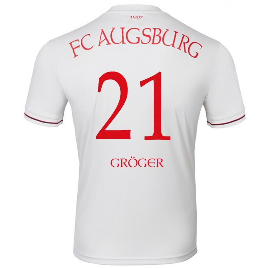 Kids Football Elias Gröger #21 White Home Jersey 2024/25 T-Shirt Uk