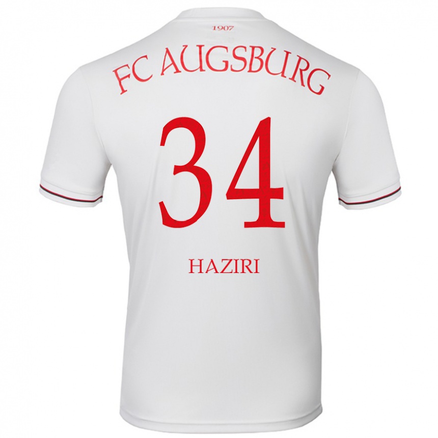 Kids Football Edi Haziri #34 White Home Jersey 2024/25 T-Shirt Uk