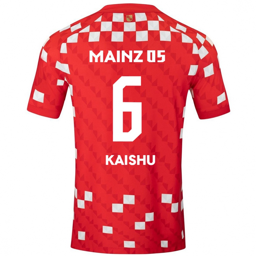 Kids Football Kaishu Sano #6 White Red Home Jersey 2024/25 T-Shirt Uk