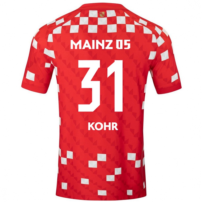 Kids Football Dominik Kohr #31 White Red Home Jersey 2024/25 T-Shirt Uk