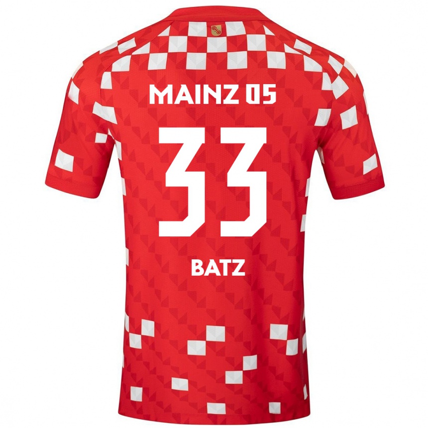 Kids Football Daniel Batz #33 White Red Home Jersey 2024/25 T-Shirt Uk