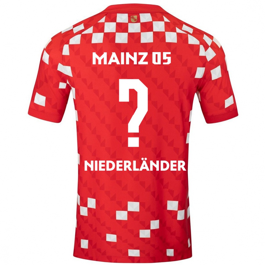 Kids Football Lennart Niederländer #0 White Red Home Jersey 2024/25 T-Shirt Uk