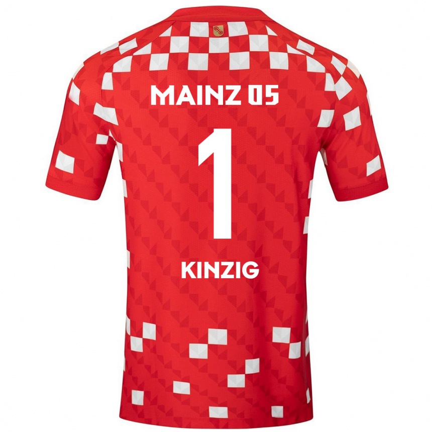 Kids Football Maximilian Kinzig #1 White Red Home Jersey 2024/25 T-Shirt Uk