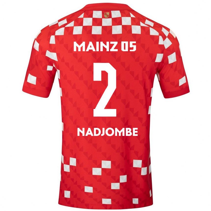 Kids Football Jean-Marie Nadjombe #2 White Red Home Jersey 2024/25 T-Shirt Uk