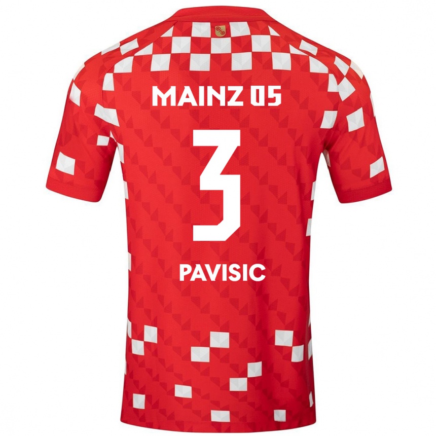 Kids Football Stjepan Pavisic #3 White Red Home Jersey 2024/25 T-Shirt Uk