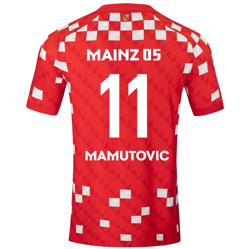 Kids Football David Mamutovic #11 White Red Home Jersey 2024/25 T-Shirt Uk