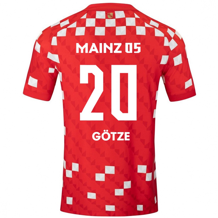 Kids Football Justus Götze #20 White Red Home Jersey 2024/25 T-Shirt Uk