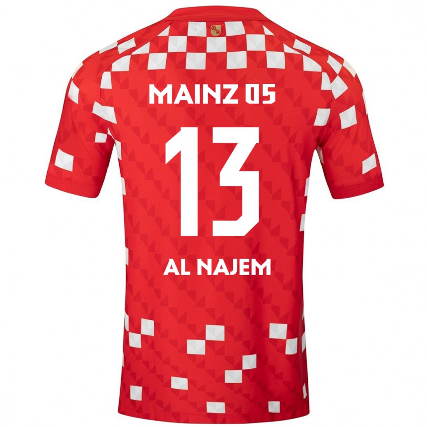 Kids Football Salma Al Najem #13 White Red Home Jersey 2024/25 T-Shirt Uk