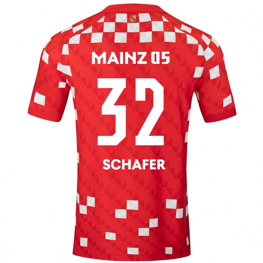 Kids Football Ann-Christin Schäfer #32 White Red Home Jersey 2024/25 T-Shirt Uk