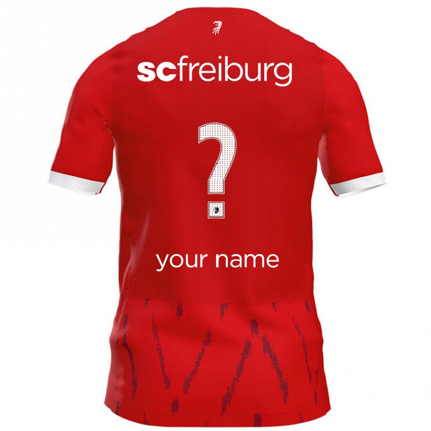 Kids Football Your Name #0 Red Home Jersey 2024/25 T-Shirt Uk