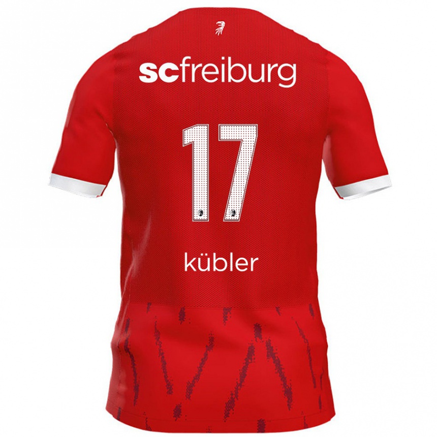 Kids Football Lukas Kübler #17 Red Home Jersey 2024/25 T-Shirt Uk