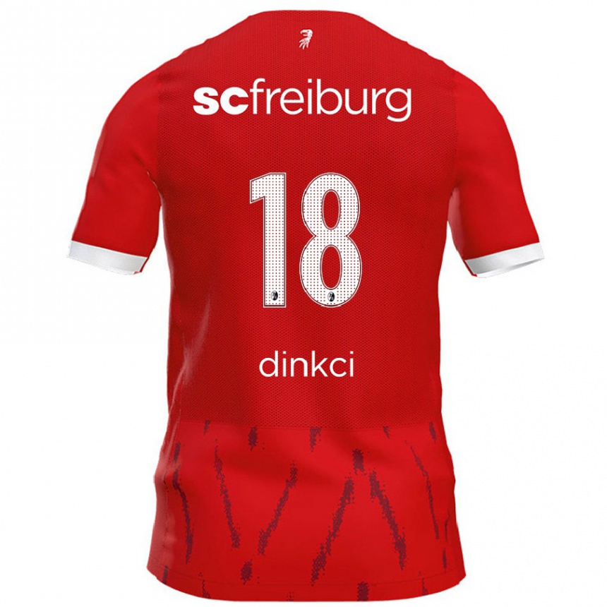 Kids Football Eren Dinkci #18 Red Home Jersey 2024/25 T-Shirt Uk