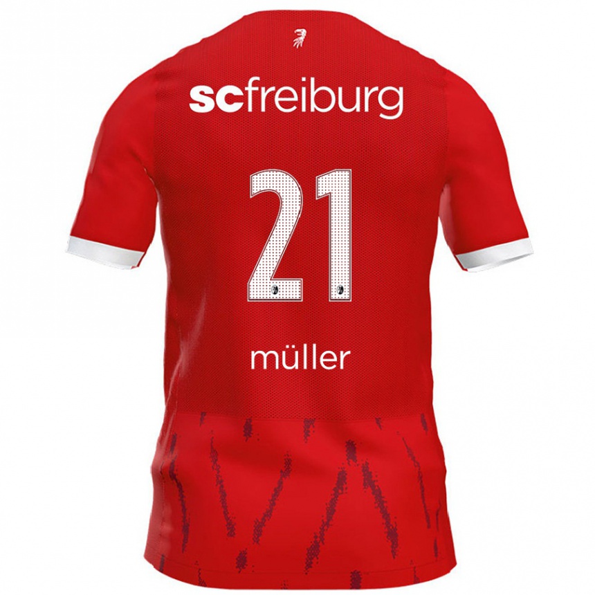 Kids Football Florian Müller #21 Red Home Jersey 2024/25 T-Shirt Uk