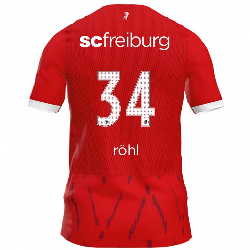 Kids Football Merlin Röhl #34 Red Home Jersey 2024/25 T-Shirt Uk