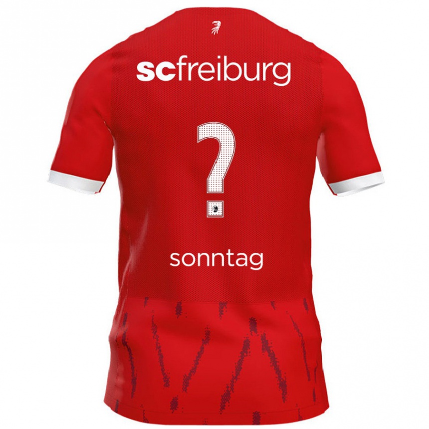 Kids Football Noa Sonntag #0 Red Home Jersey 2024/25 T-Shirt Uk