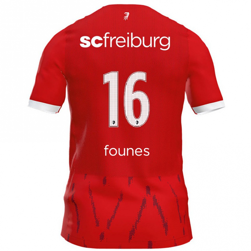 Kids Football Kevin Founes #16 Red Home Jersey 2024/25 T-Shirt Uk