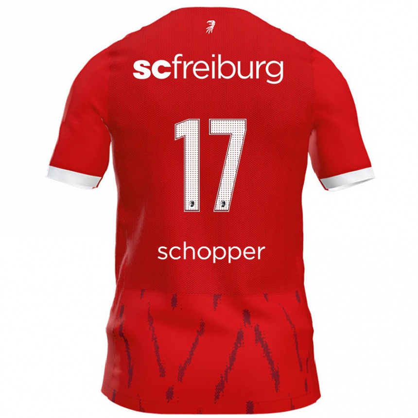 Kids Football David Schopper #17 Red Home Jersey 2024/25 T-Shirt Uk