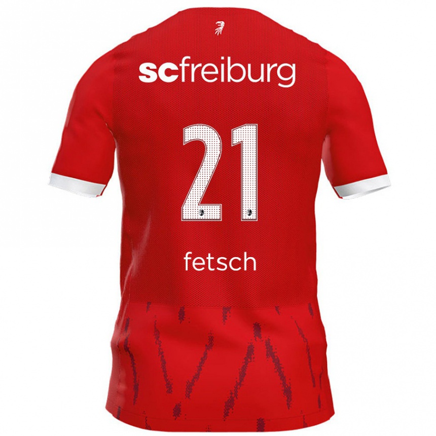 Kids Football Mathias Fetsch #21 Red Home Jersey 2024/25 T-Shirt Uk