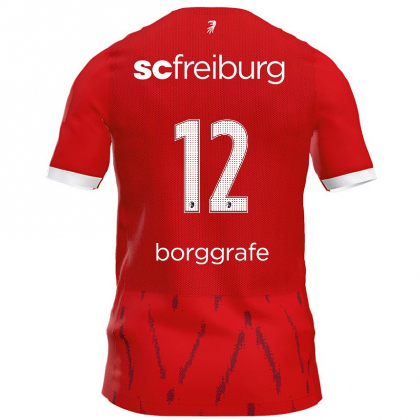 Kids Football Rafaela Borggräfe #12 Red Home Jersey 2024/25 T-Shirt Uk