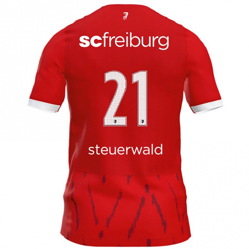 Kids Football Samantha Steuerwald #21 Red Home Jersey 2024/25 T-Shirt Uk