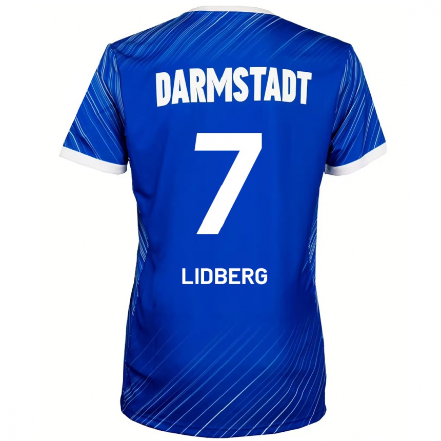 Kids Football Isac Lidberg #7 Blue White Home Jersey 2024/25 T-Shirt Uk