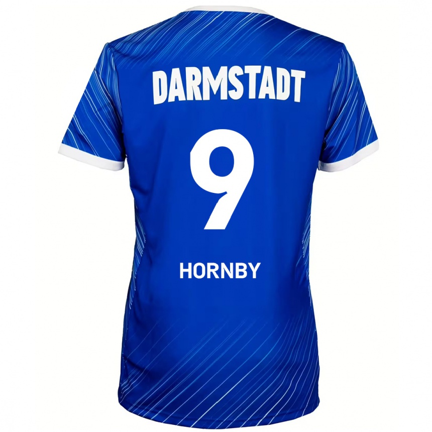 Kids Football Fraser Hornby #9 Blue White Home Jersey 2024/25 T-Shirt Uk