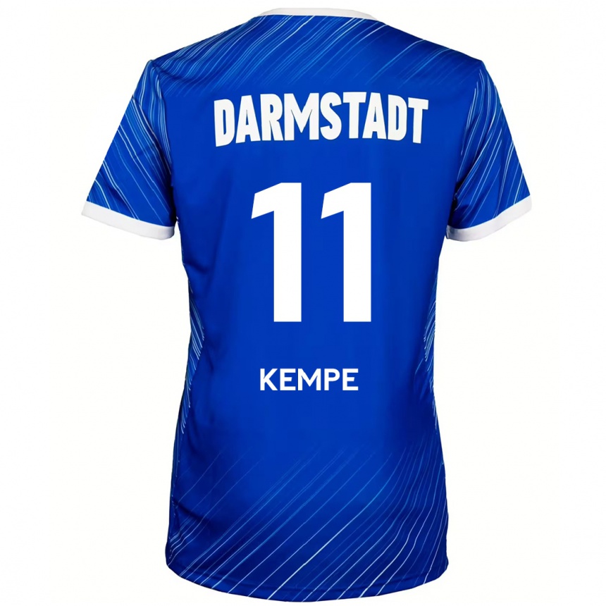 Kids Football Tobias Kempe #11 Blue White Home Jersey 2024/25 T-Shirt Uk