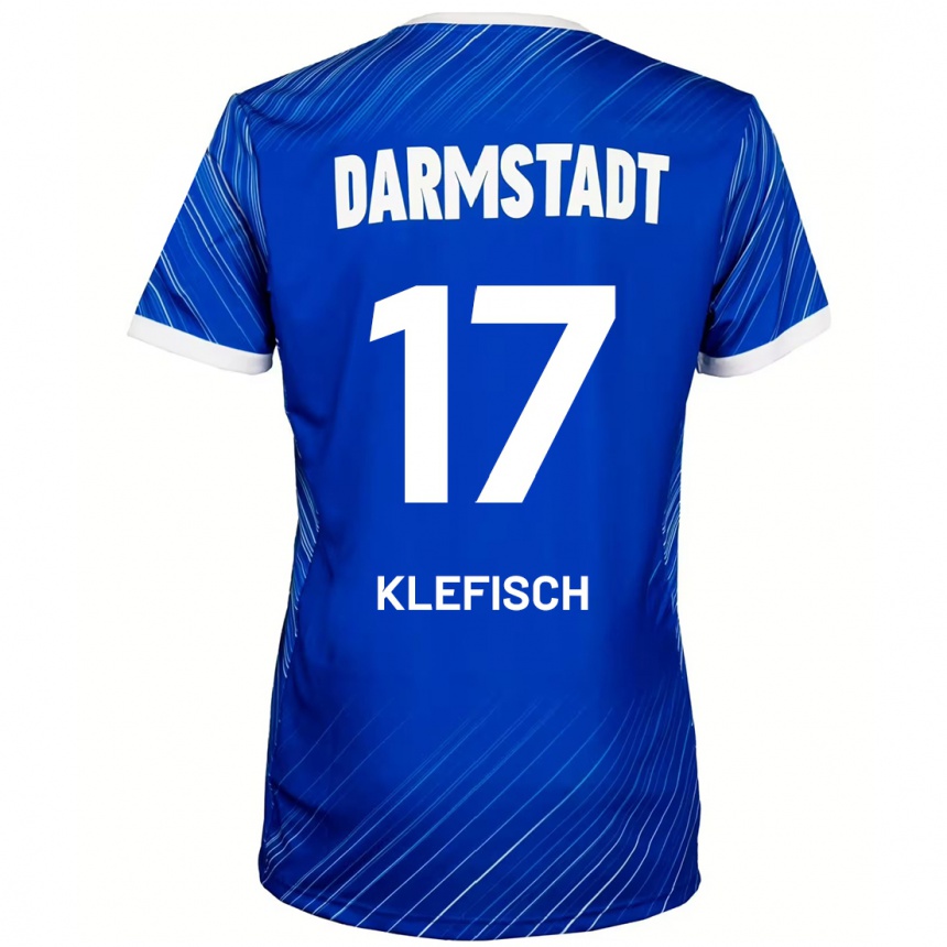 Kids Football Kai Klefisch #17 Blue White Home Jersey 2024/25 T-Shirt Uk