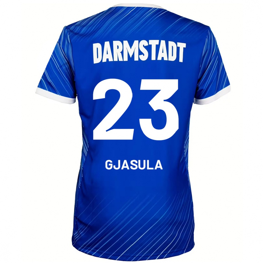 Kids Football Klaus Gjasula #23 Blue White Home Jersey 2024/25 T-Shirt Uk