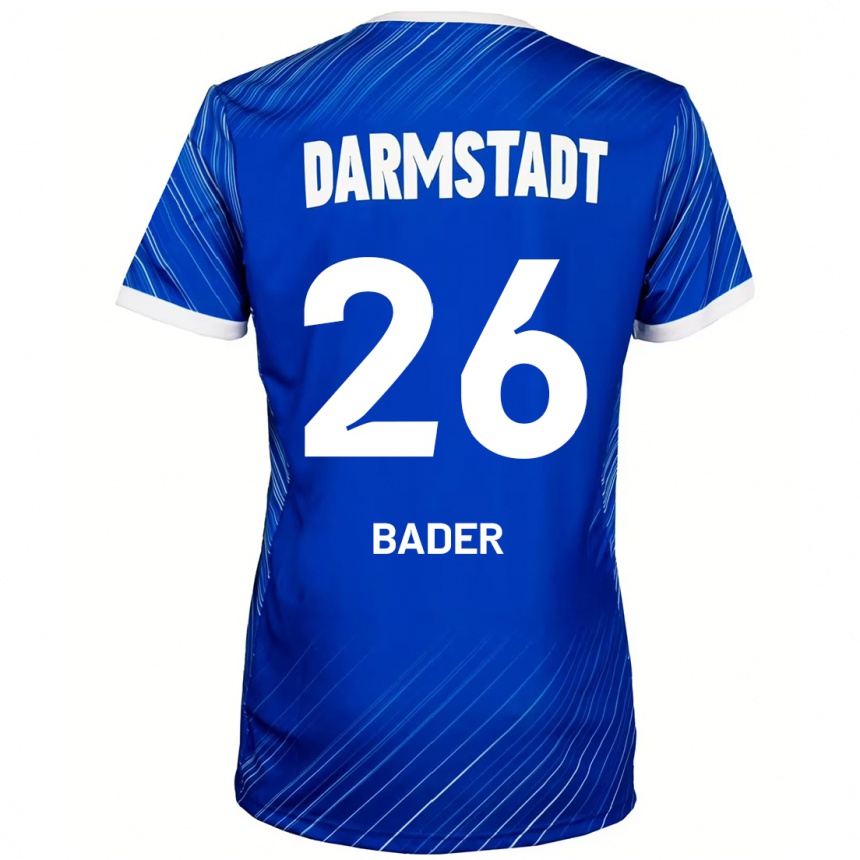 Kids Football Matthias Bader #26 Blue White Home Jersey 2024/25 T-Shirt Uk