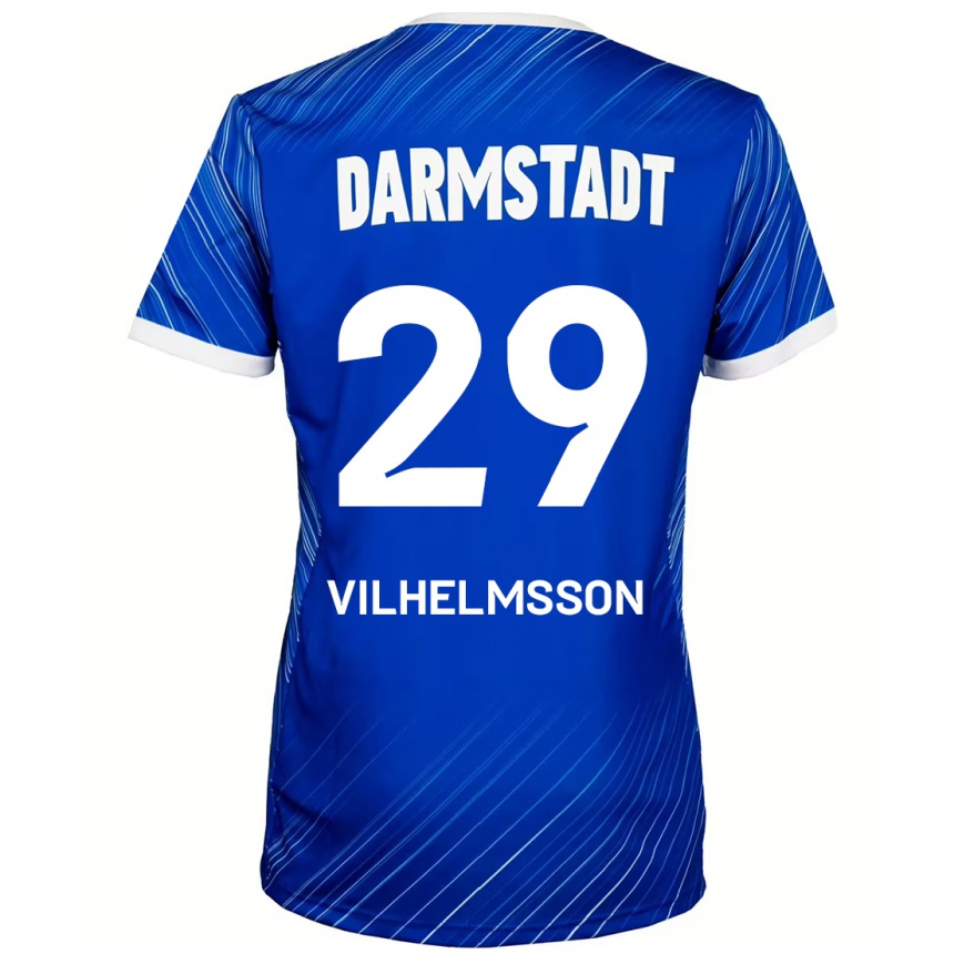 Kids Football Oscar Vilhelmsson #29 Blue White Home Jersey 2024/25 T-Shirt Uk