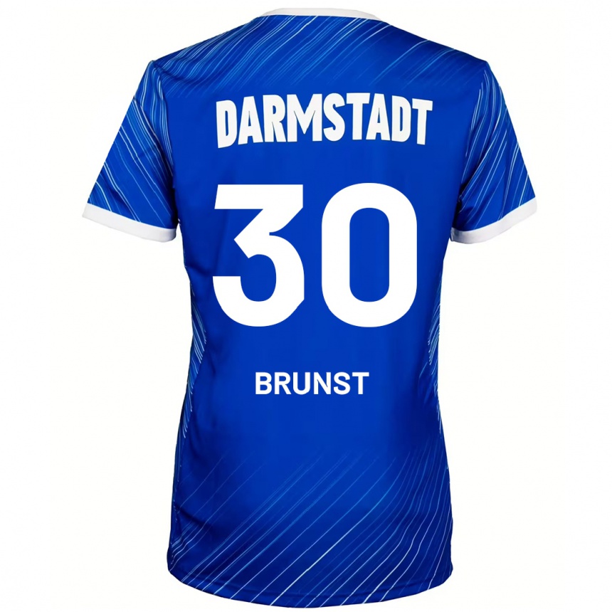 Kids Football Alexander Brunst #30 Blue White Home Jersey 2024/25 T-Shirt Uk