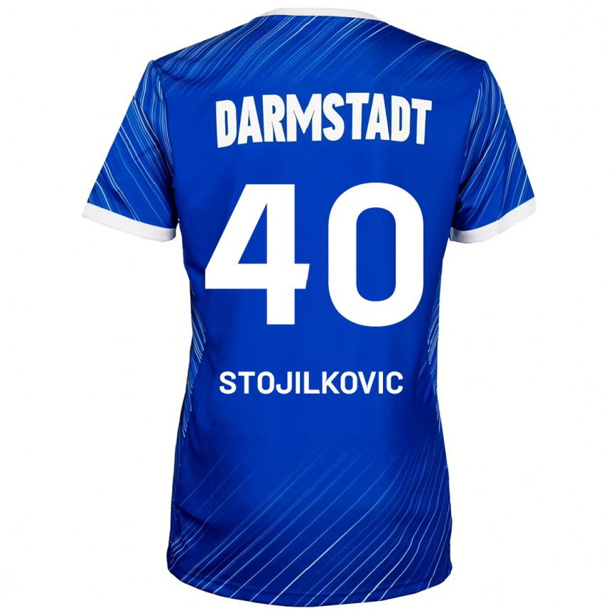 Kids Football Filip Stojilkovic #40 Blue White Home Jersey 2024/25 T-Shirt Uk