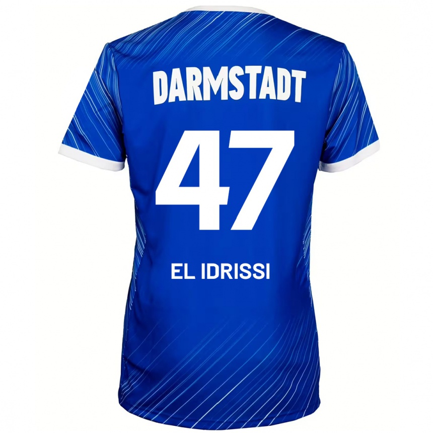 Kids Football Othmane El Idrissi #47 Blue White Home Jersey 2024/25 T-Shirt Uk