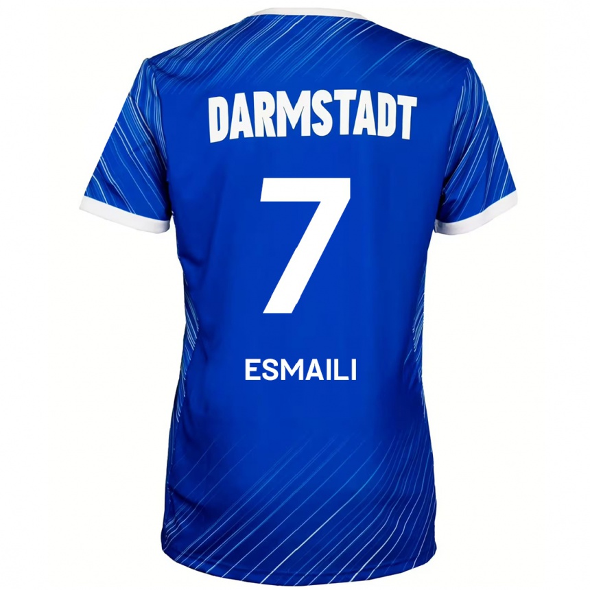 Kids Football Ali Esmaili #7 Blue White Home Jersey 2024/25 T-Shirt Uk