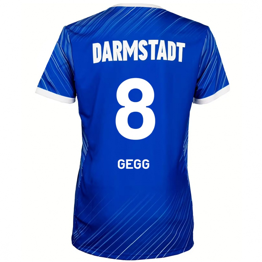 Kids Football Samir Gegg #8 Blue White Home Jersey 2024/25 T-Shirt Uk